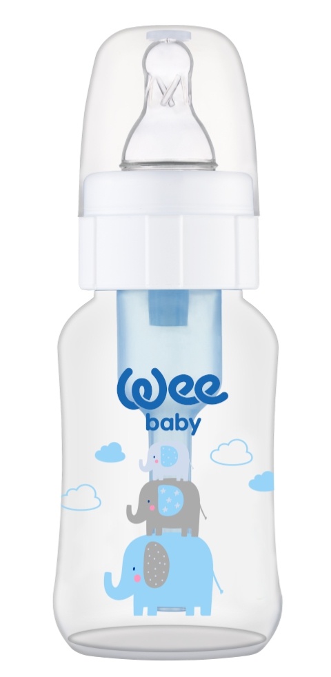 Biberon din PP cu desen, tetină anti-colici nr. 1, cod 294, 150 ml, Wee Baby