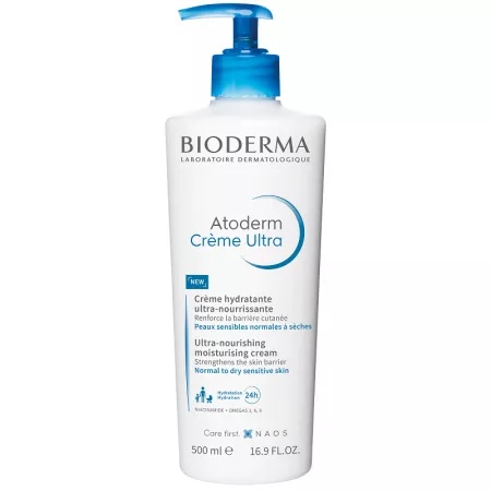 Crema hidratanta pentru fata si corp Atoderm Ultra, 500 ml, Bioderma
