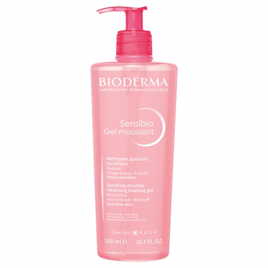 Gel spumant calmant si hidratant Sensibio, 500 ml, Bioderma