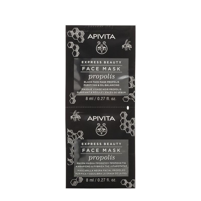 Masca de fata purifianta cu extract de propolis, 2 x 8 ml, Apivita