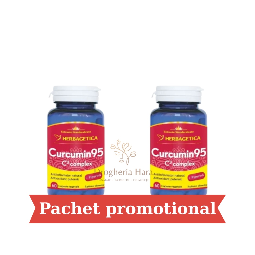 Pachet Curcumin 95 C3 Complex, 60 + 60 capsule, Herbagetica