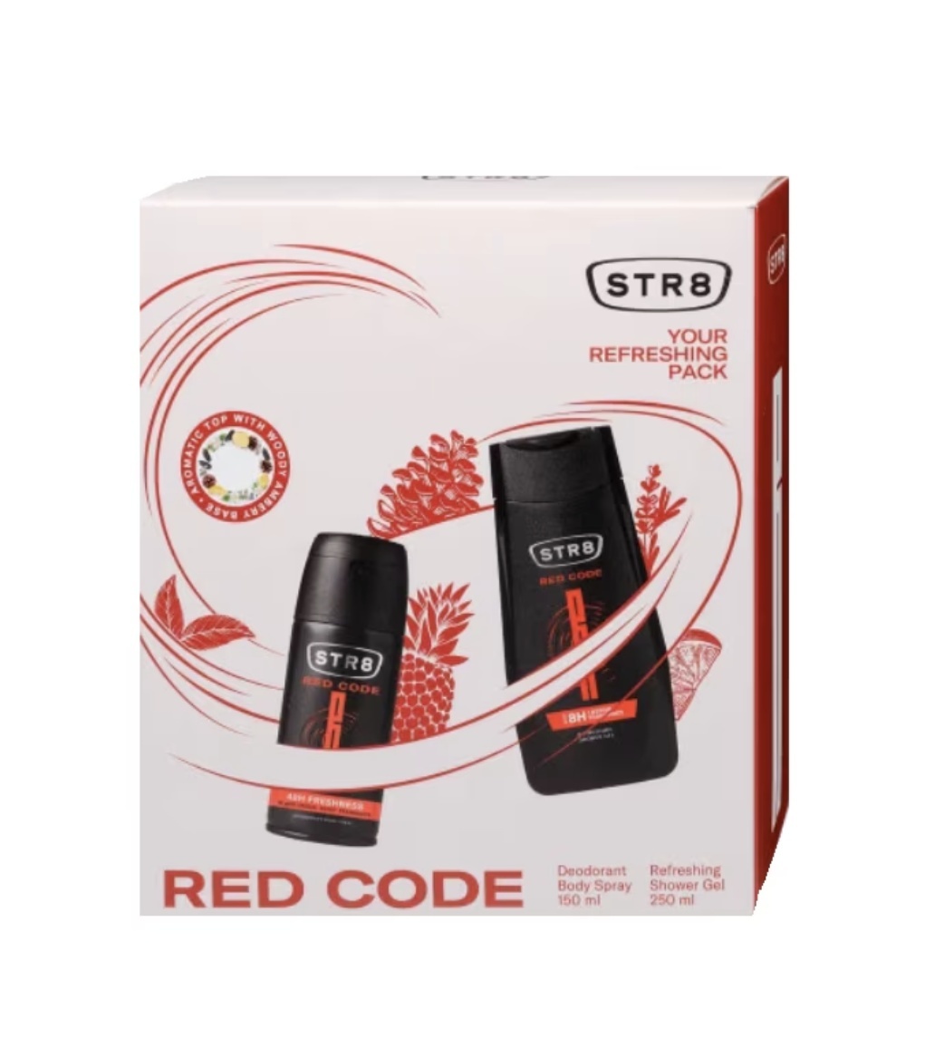 Set Red Code – Gel de duș 250 ml + Deodorant spray 85 ml, STR8