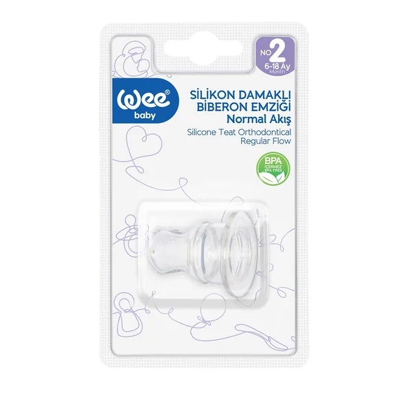 Tetina pentru biberon din silicon ortodontica nr.2 cod 823, 1 bucata, Wee Baby