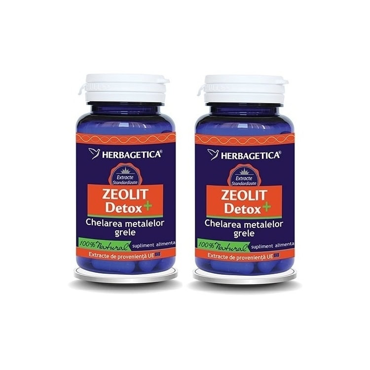 Zeolit Detox , 2x60 cps, Herbagetica