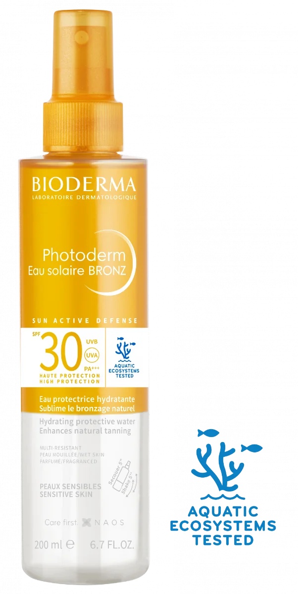 Apa cu protectie solara SPF30 pentru bronz imbunatatit Photoderm Bronz, 200ml, Bioderma
