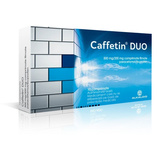 Caffetin Duo, 500 mg/200 mg, 10 comprimate, Alkaloid
