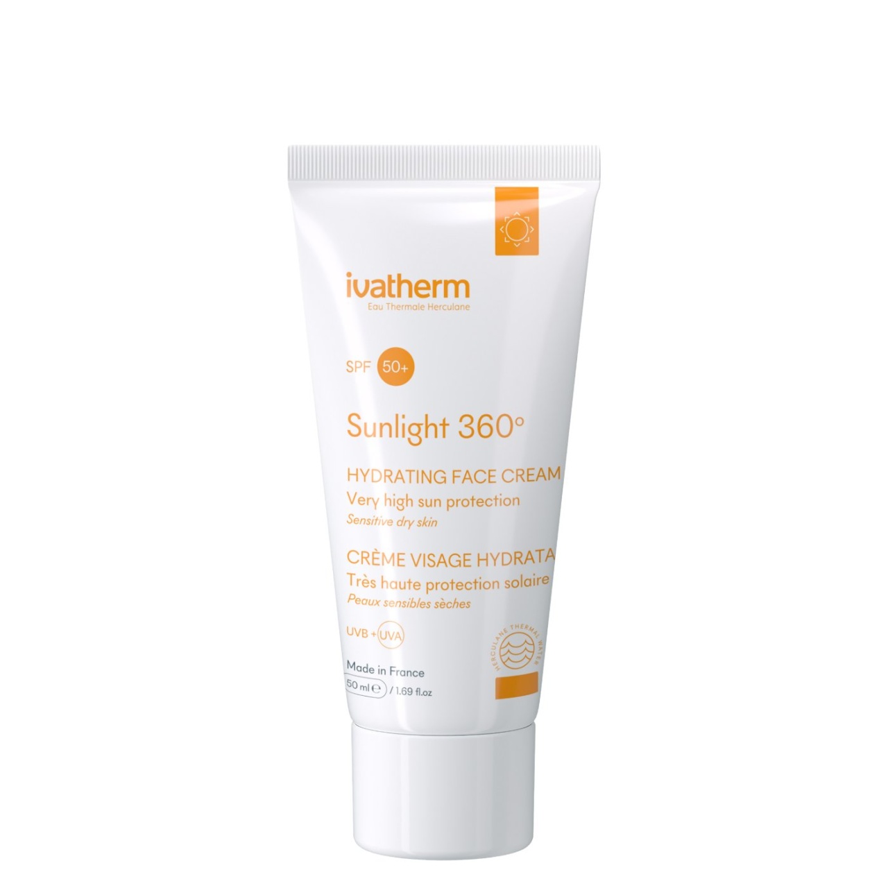 Crema hidratanta pentru fata SPF50+ Sunlight, 50ml, Ivatherm