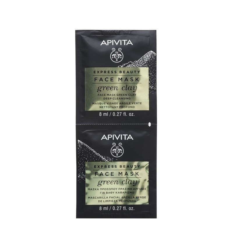 Masca pentru ten gras cu argila verde, 2 x 8 ml, Apivita