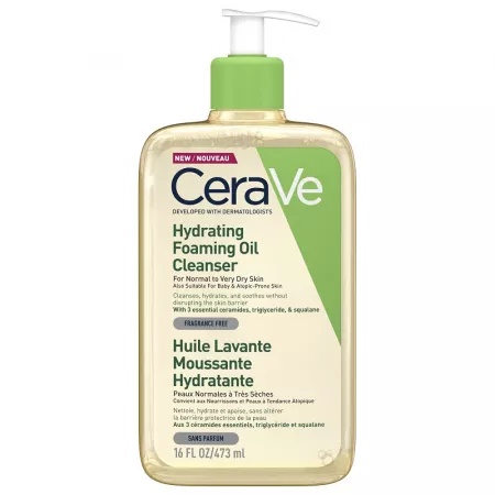 Ulei de curatare spumant hidratant pentru piele normala si uscata, 473ml, CeraVe