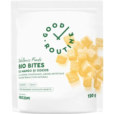 Bio Bites cu mango și cocos Good Routine, 120 g, Secom