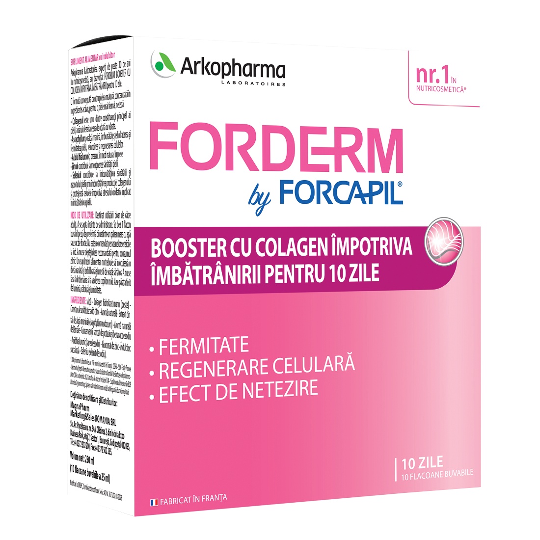 Booster cu colagen Forcapil Forderm, 10 fiole, Arkopharma