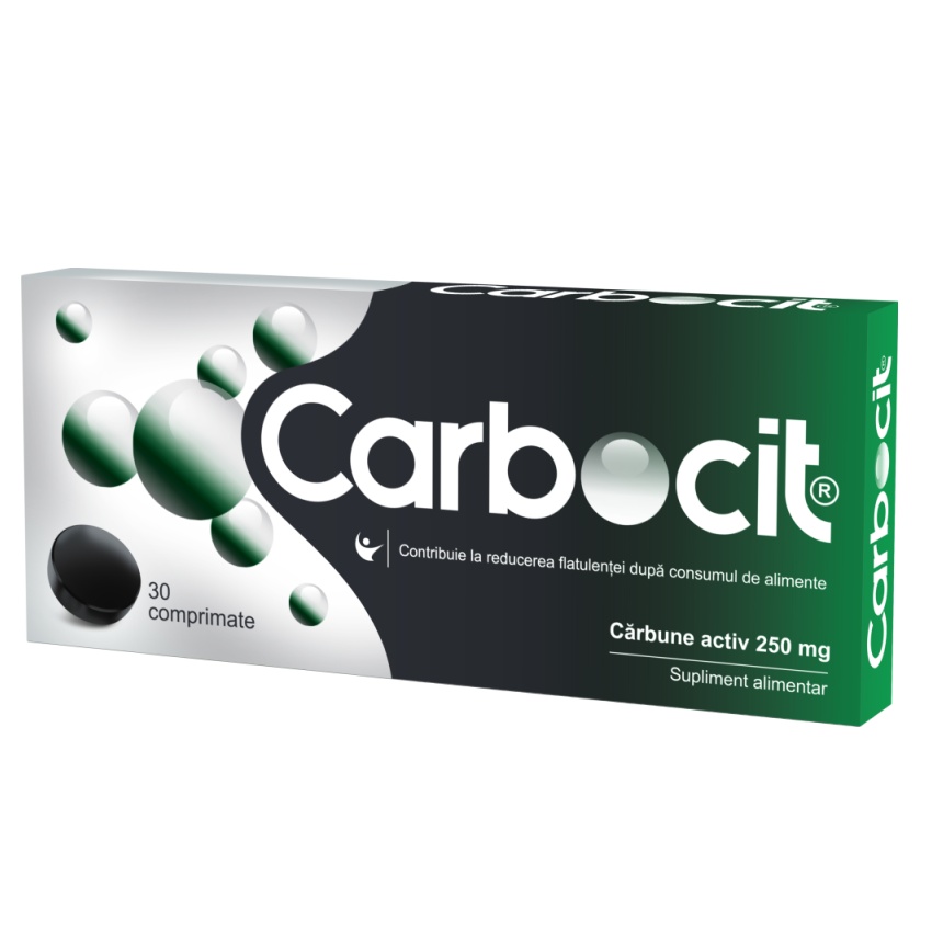 Carbocit carbune activ 250mg, 30 comprimate, Biofarm