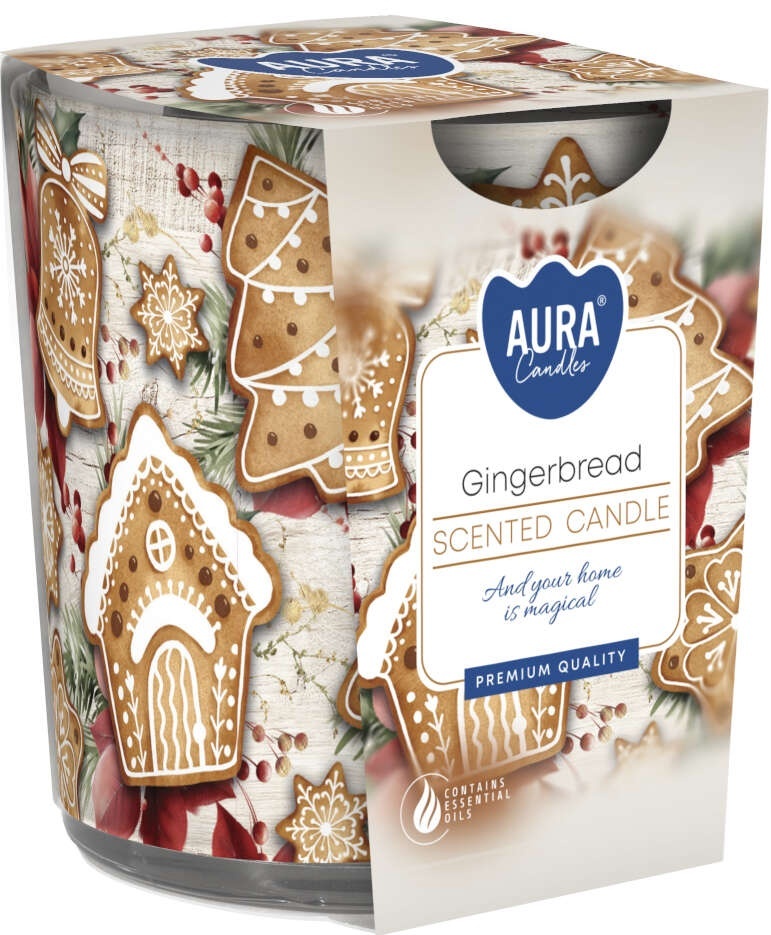 Lumanare Parfumata in Pahar Imprimat, Gingerbread