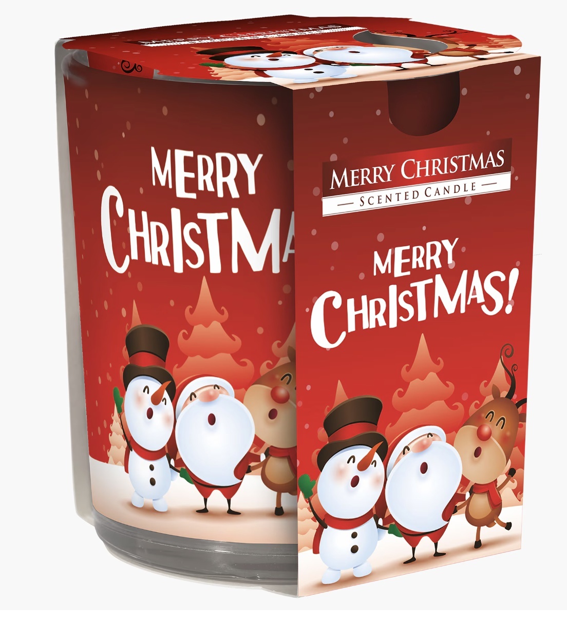 Lumanare Parfumata in Pahar Imprimat, Merry Christmas