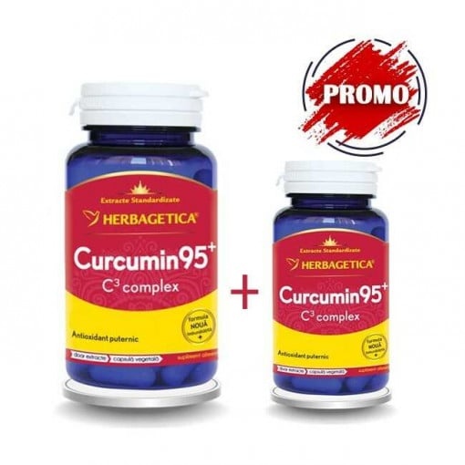 Pachet Curcumin 95 C3 Complex, 60 capsule + 10 capsule, Herbagetica