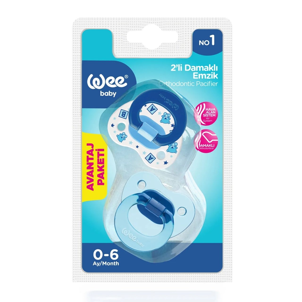 Suzete silicon ortodontice, nr.1 0-6l, 2 bucati, 437, Wee Baby