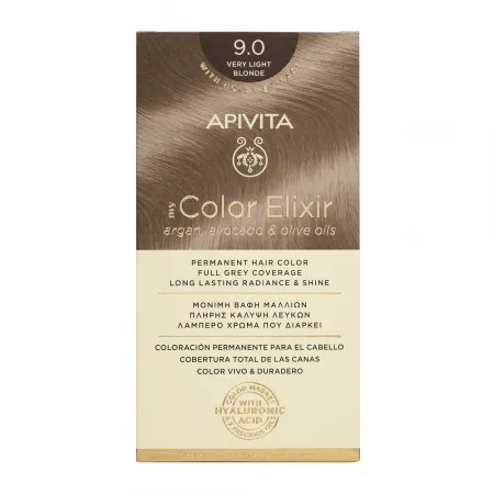 Vopsea de par My Color Elixir, Very Light Blonde N9.0, 155 ml, Apivita