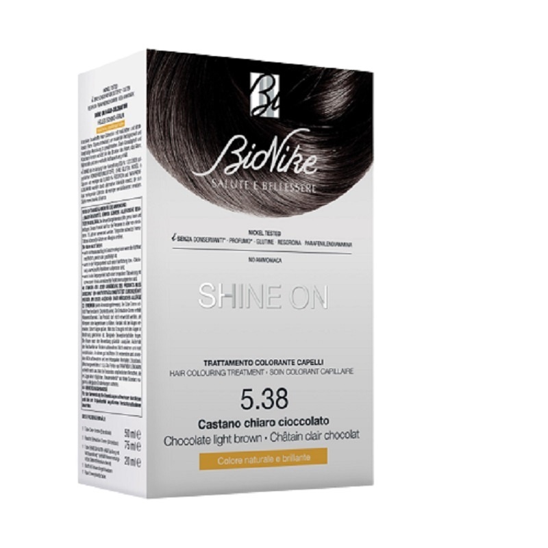 Vopsea pentru colorarea parului Shine On nuanta 5.38 Chocolate Light Brown, 145 ml, Bionike