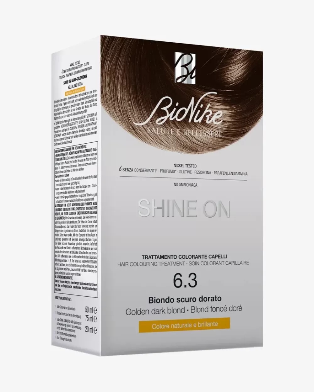 Vopsea pentru par Nr. 6.3 Golden Dark Blond Shine On, 1 bucata, Bionike