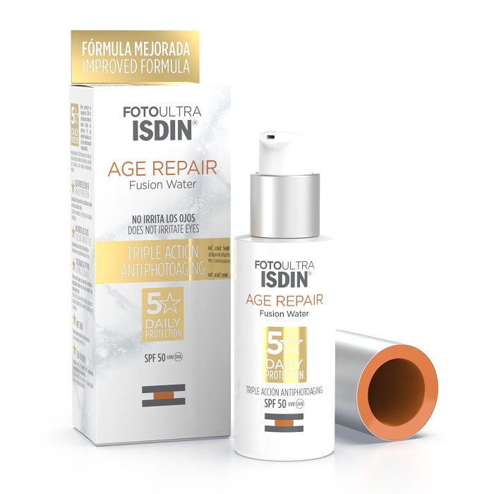 Fluid protectie solara pentru fata SPF 50 Fusion Water Age Repair, 50 ml, ISDIN
