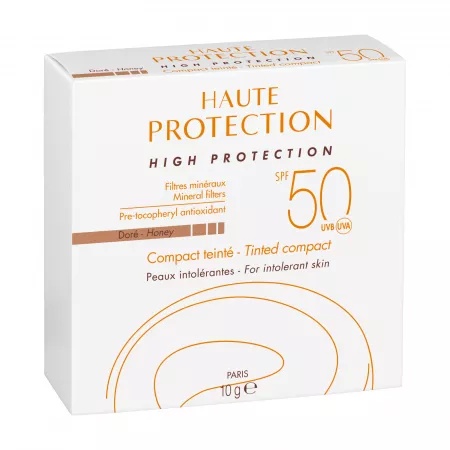 Fond de ten compact pentru protectie solara cu SPF 50+ Nuanta Dore, 10 g, Avene
