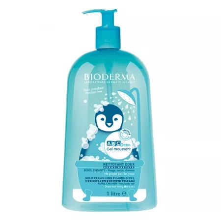 Gel spumant pentru copii ABCDerm, 1000 ml, Bioderma
