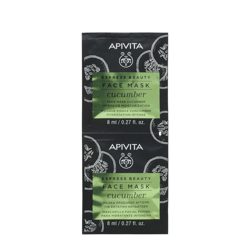 Masca de fata pentru hidratare cu extract de castravete, 2 x 8 ml, Apivita
