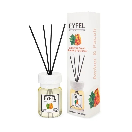 Odorizant de camera cu bete aroma Amber Patchouli, 120 ml, Eyfel