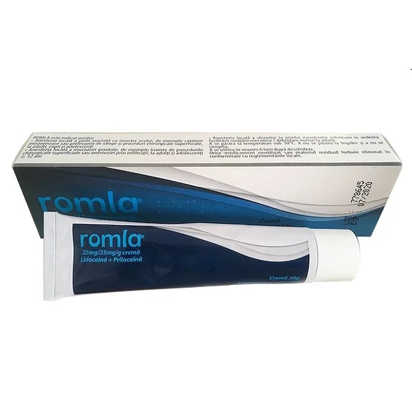 Romla crema cu lidocaina si prilocaina 25mg/25mg/g, 30g, Elantis Pharma