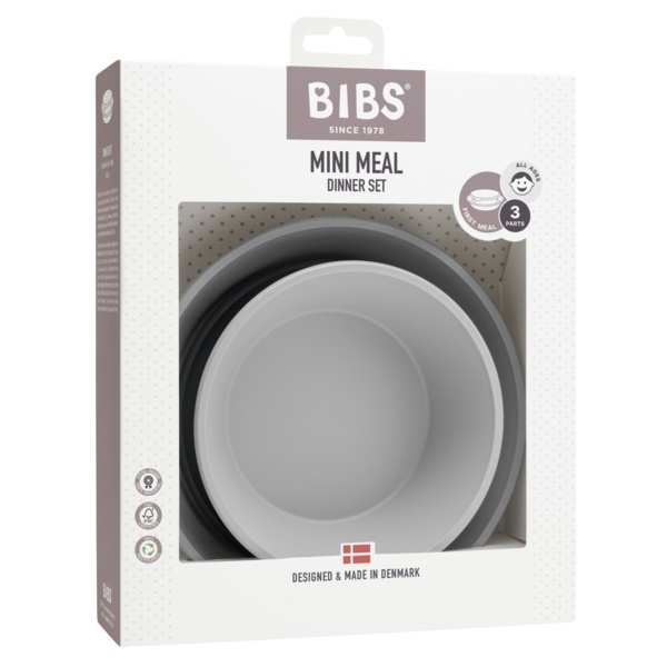 Set farfurii pentru diversificare și hrănire, culoare Cloud, Bibs