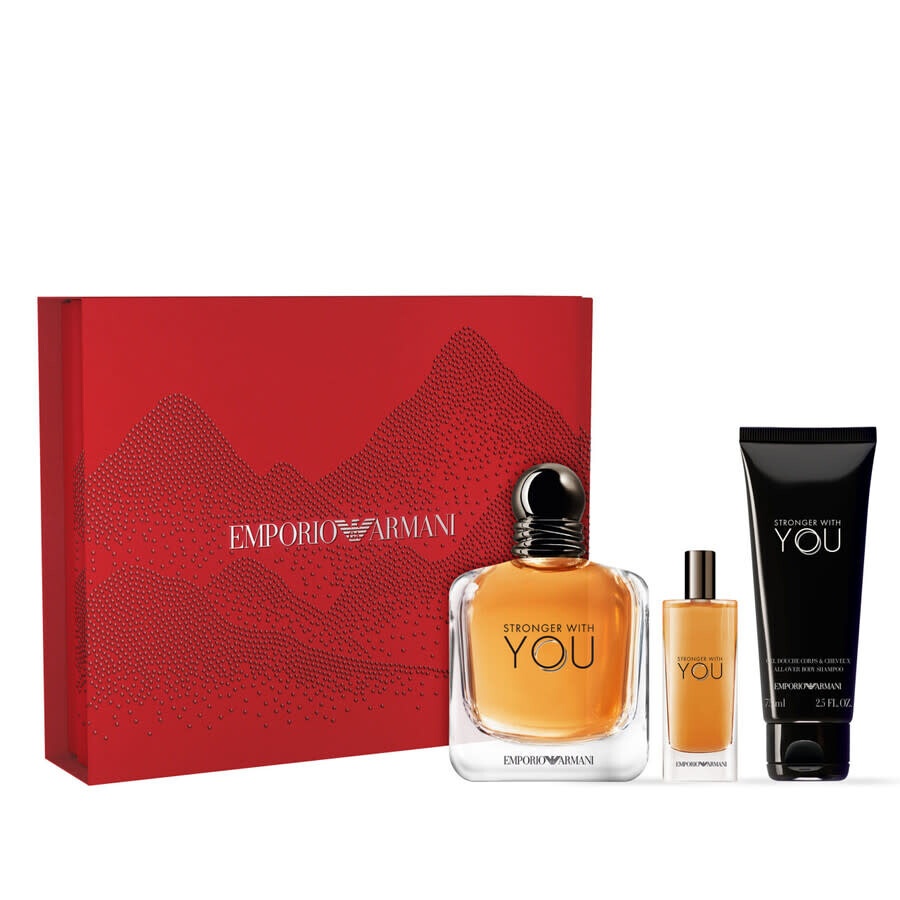 Set Stronger With You – Apa de toaleta 100 ml + Apa de toaleta 15 ml + Gel Duș 75 ml, Armani