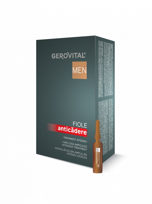 Tratament intensiv anticadere Gerovital Men, 10 fiole, Farmec