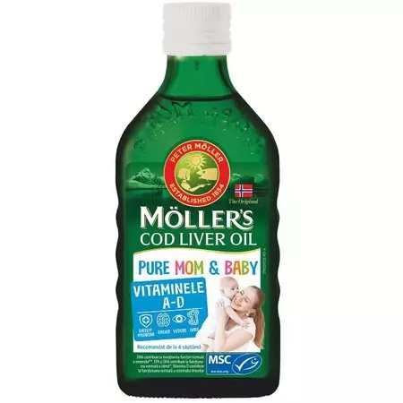 Ulei din ficat de cod Pure Mom & Baby, 250ml, Moller's