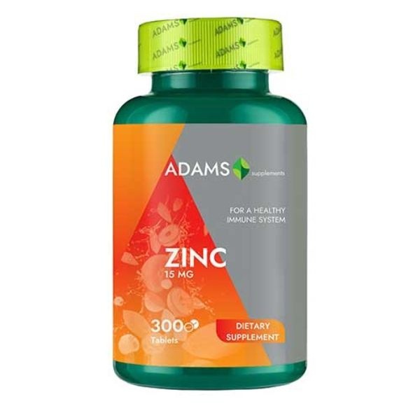 Zinc 15mg, 300 tablete, Adams