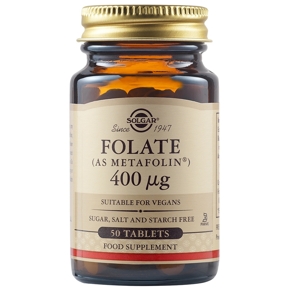 Acid folic (Folate) 400 µg, 50 tablete, Solgar
