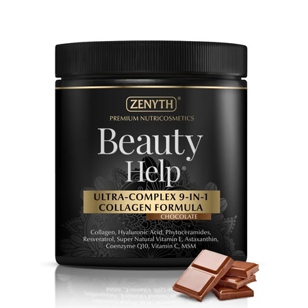 Beauty Help Ultra-Complex 9-in-1 Collagen Formula cu aroma de ciocolata, 300g, Zenyth