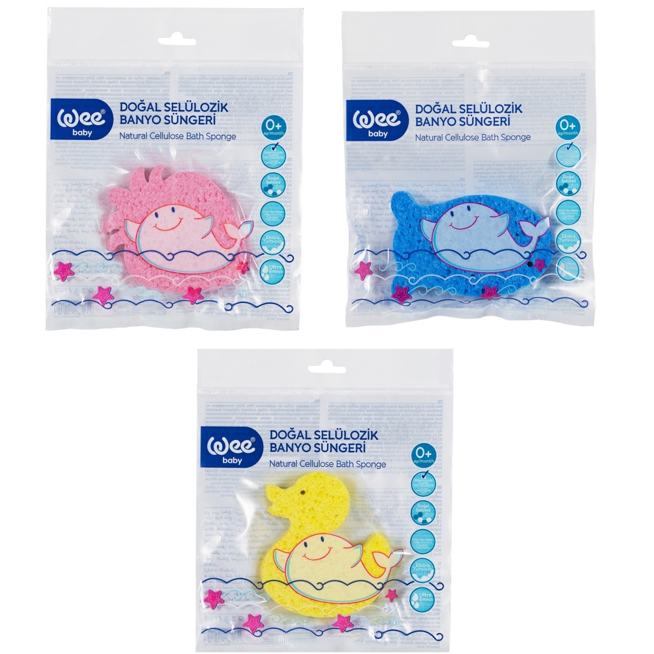 Burete de baie natural din celuloza, 0luni+, 915 Wee Baby