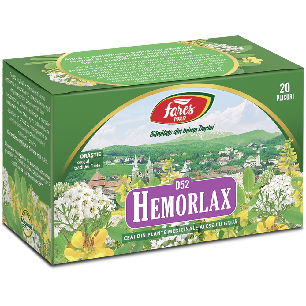 Ceai Hemorlax, 20 plicuri, Fares