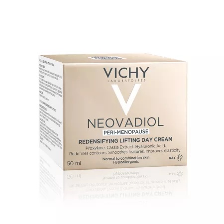 Crema antirid de zi cu efect de redensificare si reumplere pentru ten normal-mixt Neovadiol Peri-Menopause, 50 ml, Vichy Proprietati: