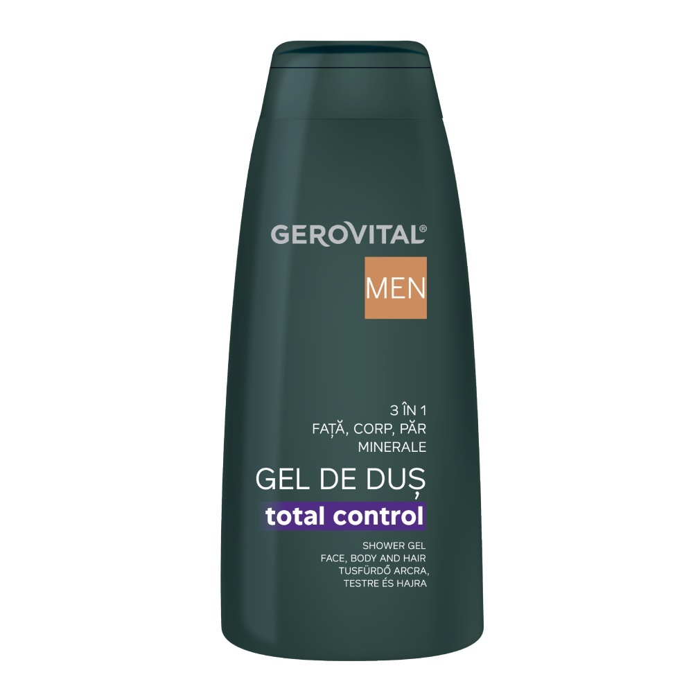 Gel de duș 3 în 1 Total Control Men, 400 ml, Gerovital