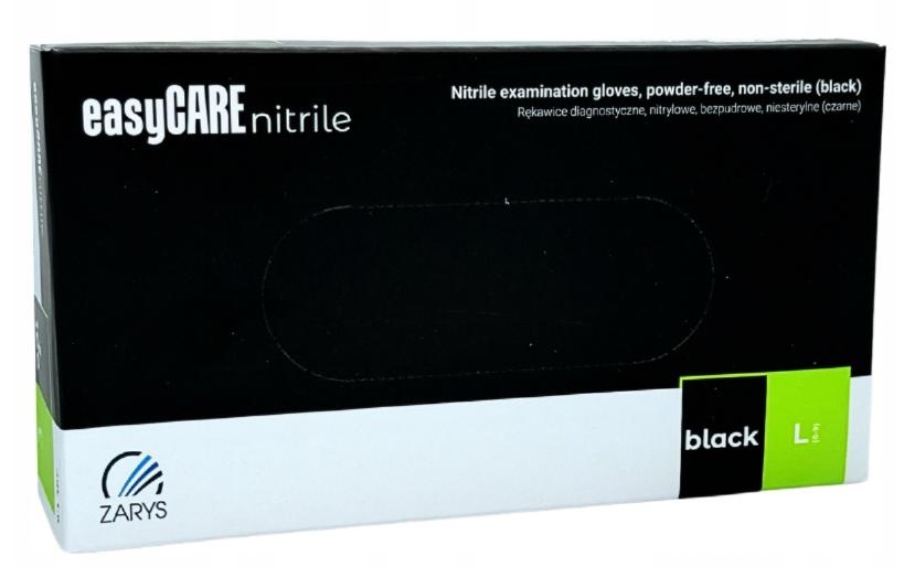 Mănuși din nitril nepudrate, negre, mărimea L, 100 bucăți