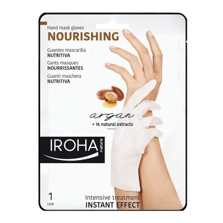 Masca-manusa hidratanta pentru maini si unghii cu argan, 2 x 9 ml, Iroha