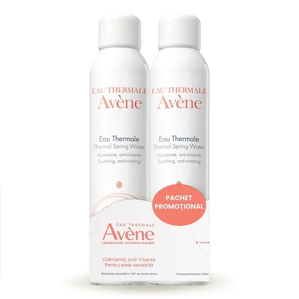 Pachet Apa termala spray, 300 ml + 300 ml, Avene