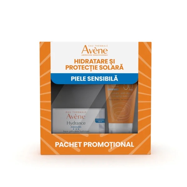 Pachet Aqua-Gel hidratant Hydrance 50ml + Crema anti-age cu SPF50+ 50ml, Avene