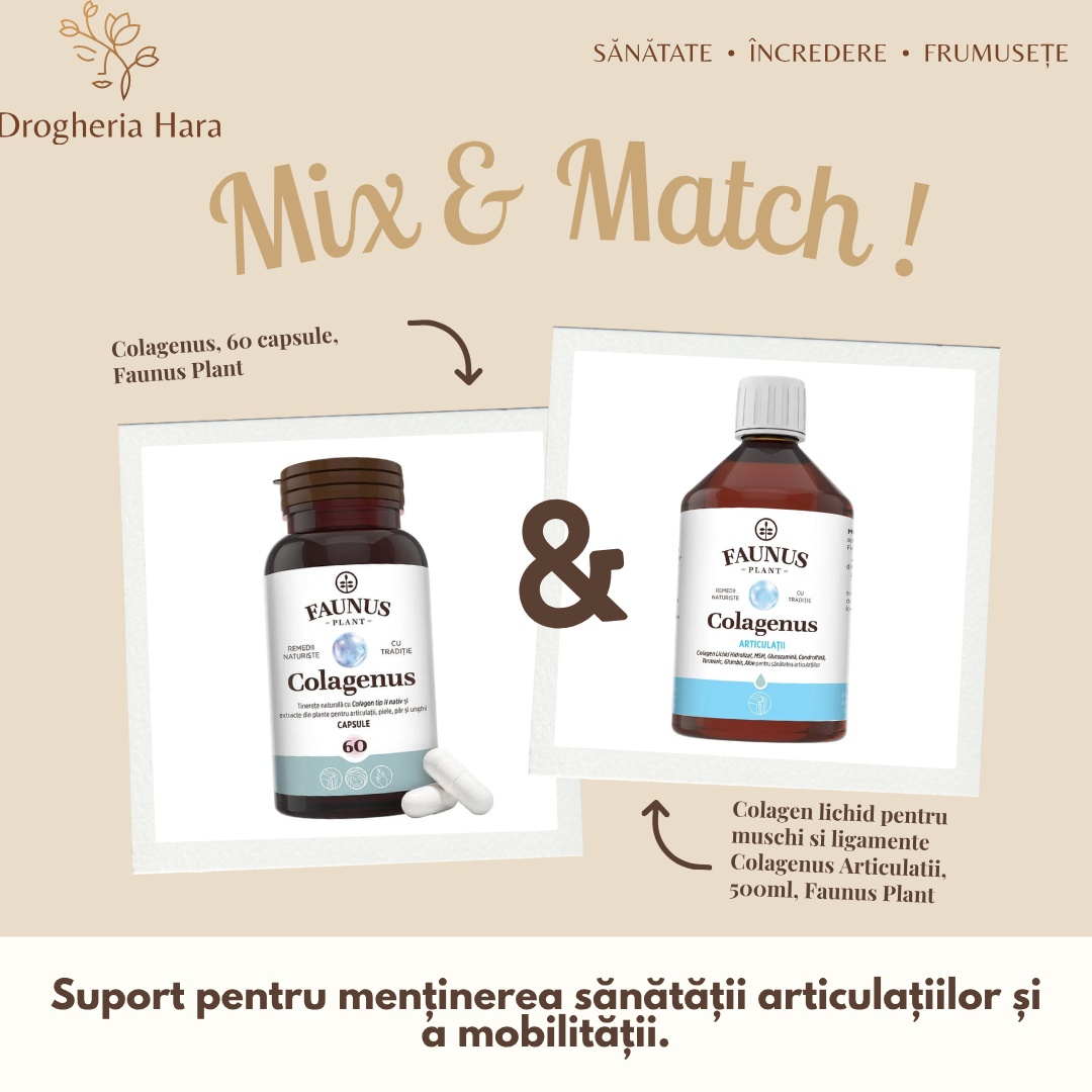 Pachet Colagenus Articulații 500 ml + Colagenus 60 capsule, Faunus Plant