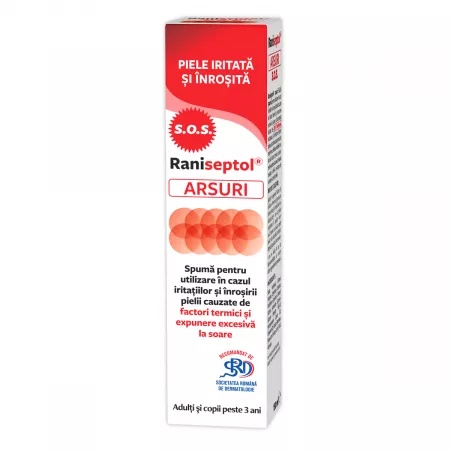 Raniseptol Arsuri spumă cu 20% panthenol, 150 ml, Zdrovit