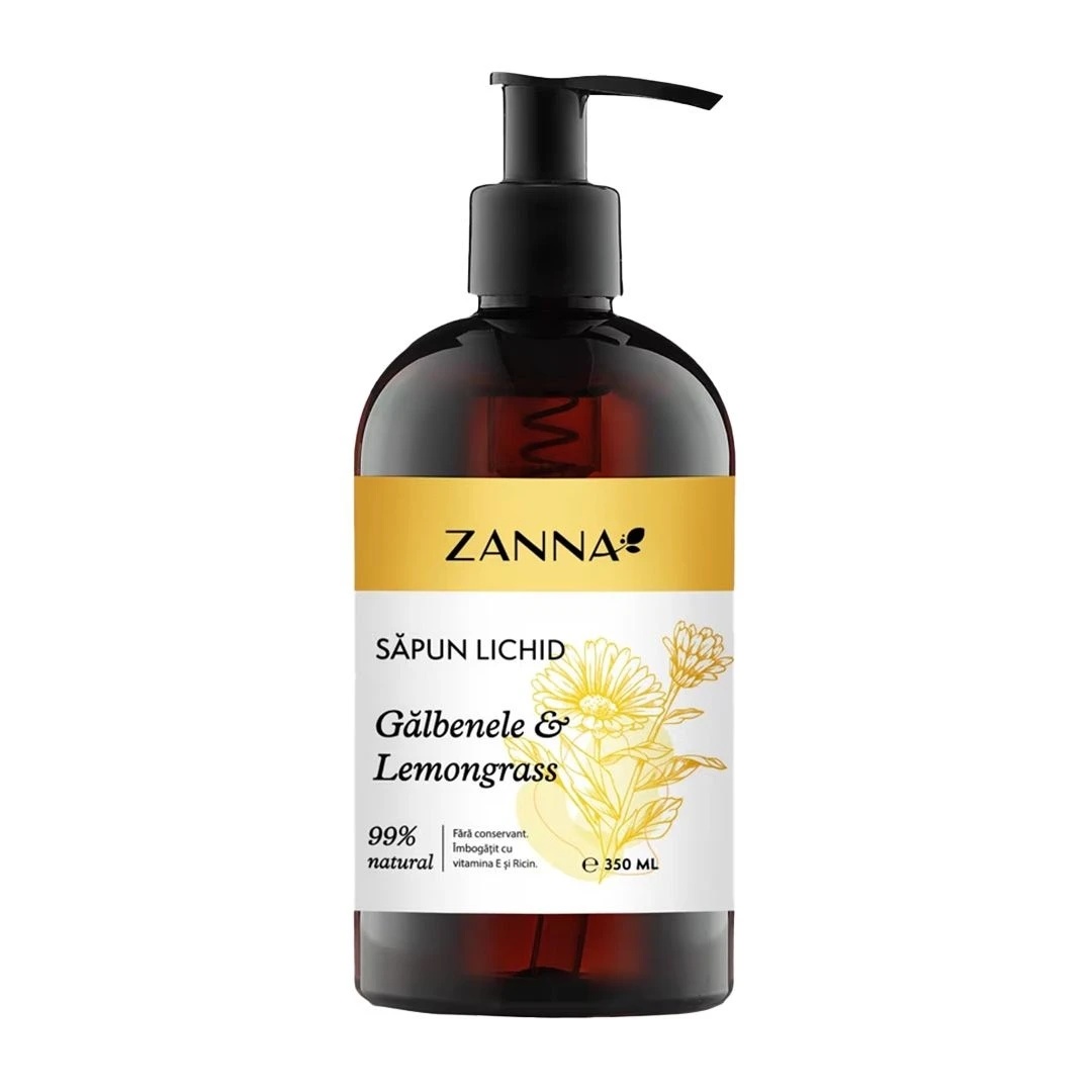 Sapun lichid cu galbenele si lemongrass, 350 ml, Zanna