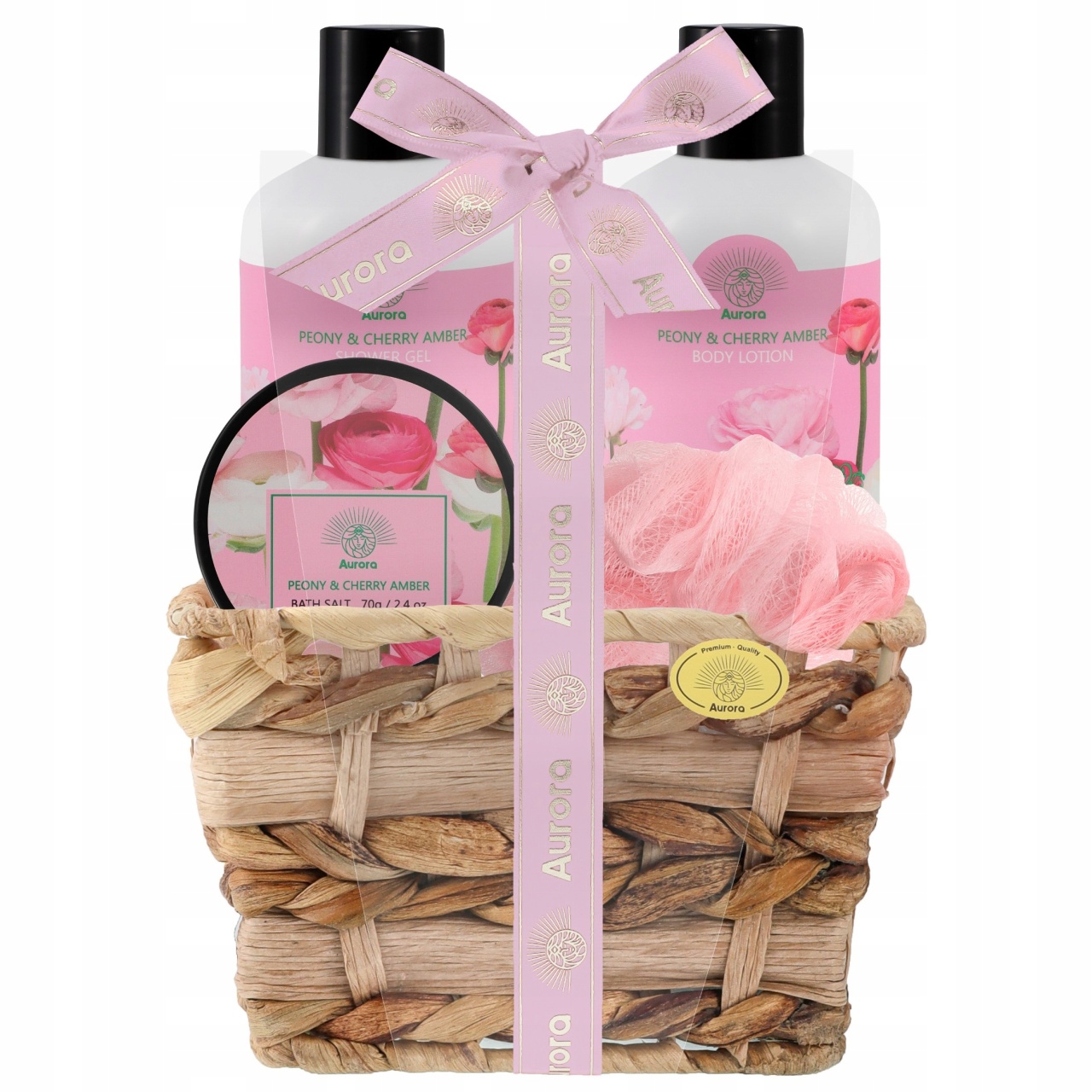 Set cosmetice Peony & Cherry Amber, 4 produse, Aurora