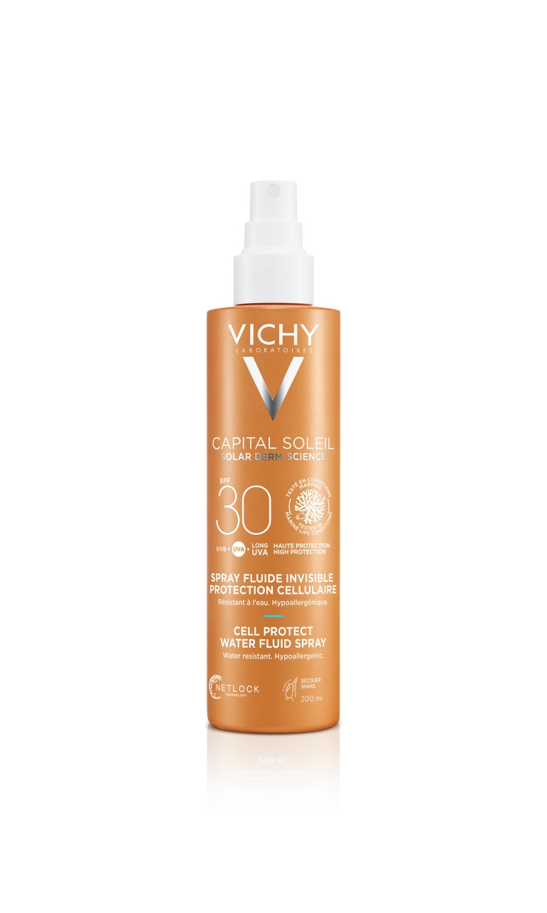 Spray fluid invizibil cu protectie solara SPF 30 pentru fata si corp Capital Soleil, 200 ml, Vichy