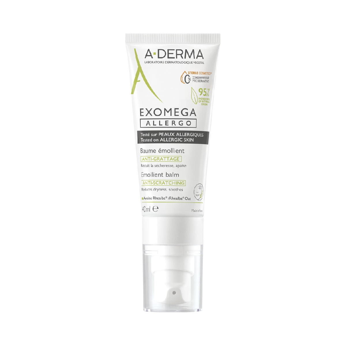 Balsam emolient steril Exomega Allergo DEFI, 40 ml, A-Derma